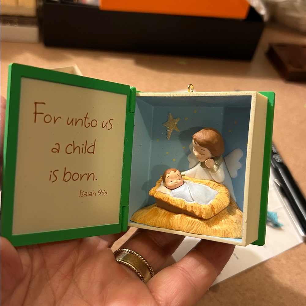Hallmark Keepsake Ornament 2012 A Child is Born Baby Jesus in a Manger NIB